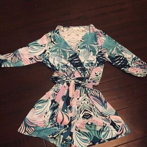 Tropical print romper
